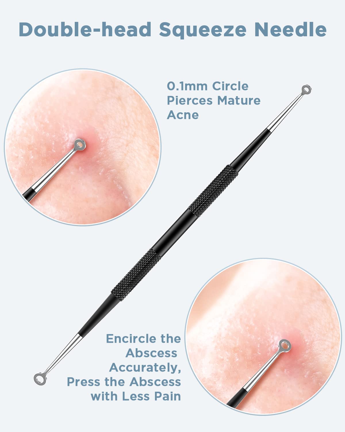 TAYTHI 5Pcs Black: Bestope Blackhead Remover Pimple Comedone Extractor Tool Best Acne Removal Kit - Treatment For Blemish, Whitehead Popping, Zit Removing For Risk Free Nose Face Skin Wi