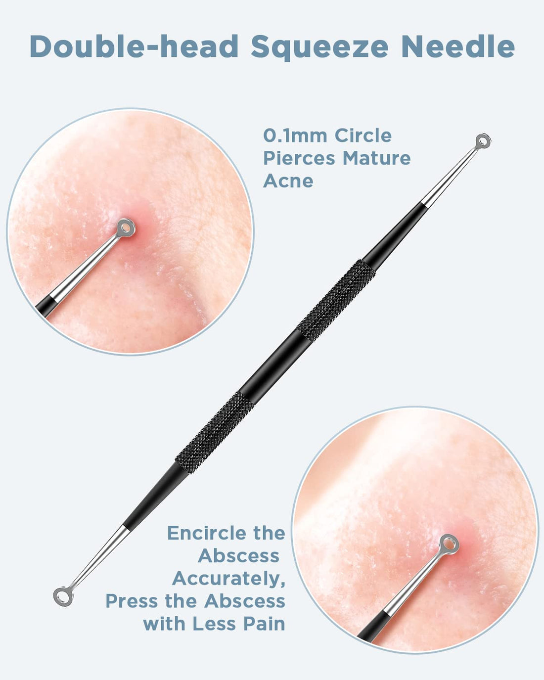 TAYTHI 5Pcs Black: Bestope Blackhead Remover Pimple Comedone Extractor Tool Best Acne Removal Kit - Treatment For Blemish, Whitehead Popping, Zit Removing For Risk Free Nose Face Skin Wi