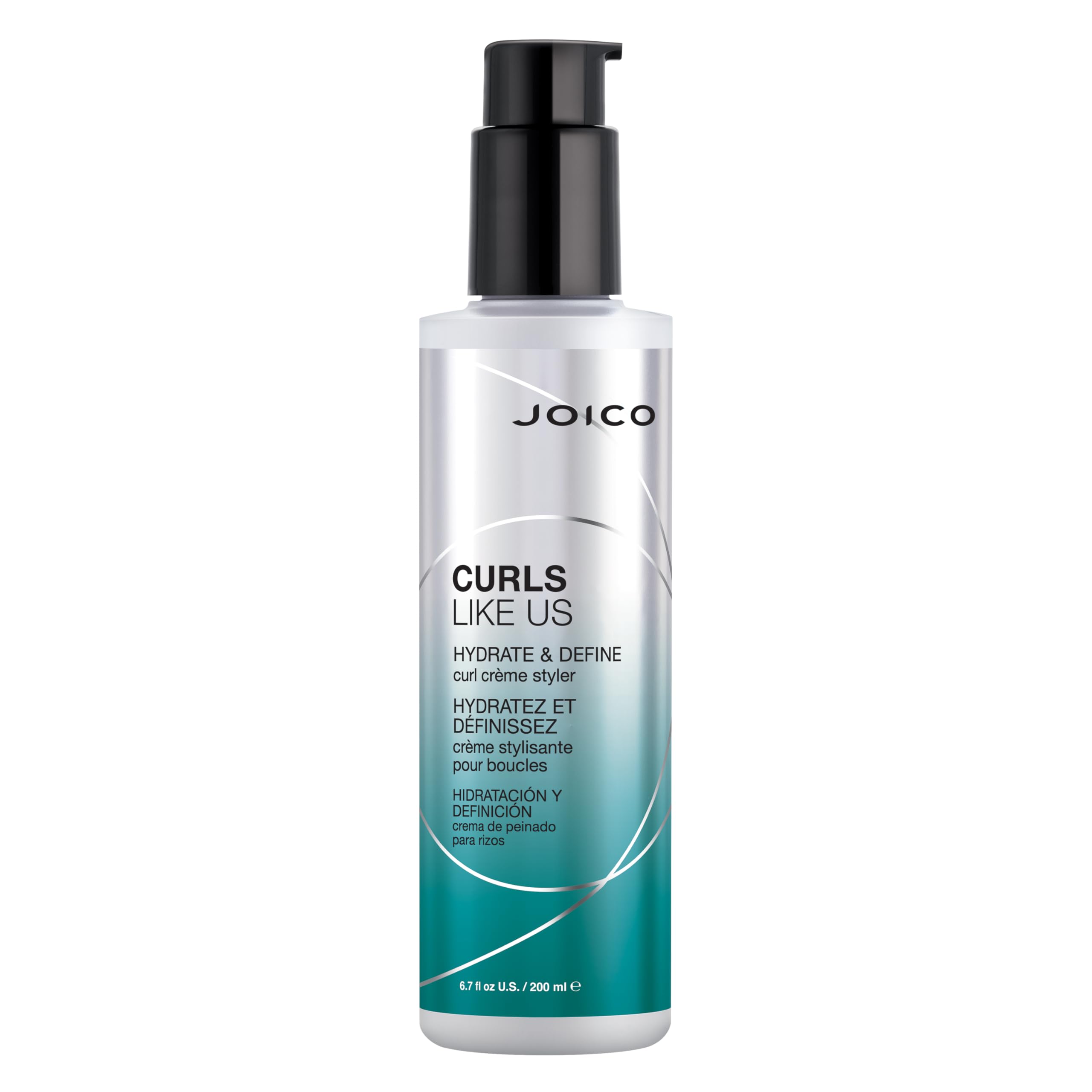 Joico Curls Like Us Hydrate & Define Curl Crème Styler | For Curly Hair | Reduce Frizz & Breakage | Define Textures | Thermal Protection | With Moringa Seed & Algae Oil | 6.7 Fl Oz