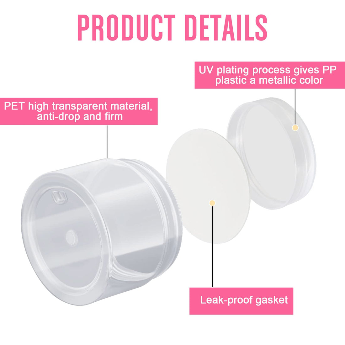 Patelai 4 Pieces Round Wide-mouth Leak Proof Plastic Container Jars with Lids for Travel Storage Makeup Beauty Products Face Creams Oils Salves Ointments DIY Making(4 Ounce,Clear)