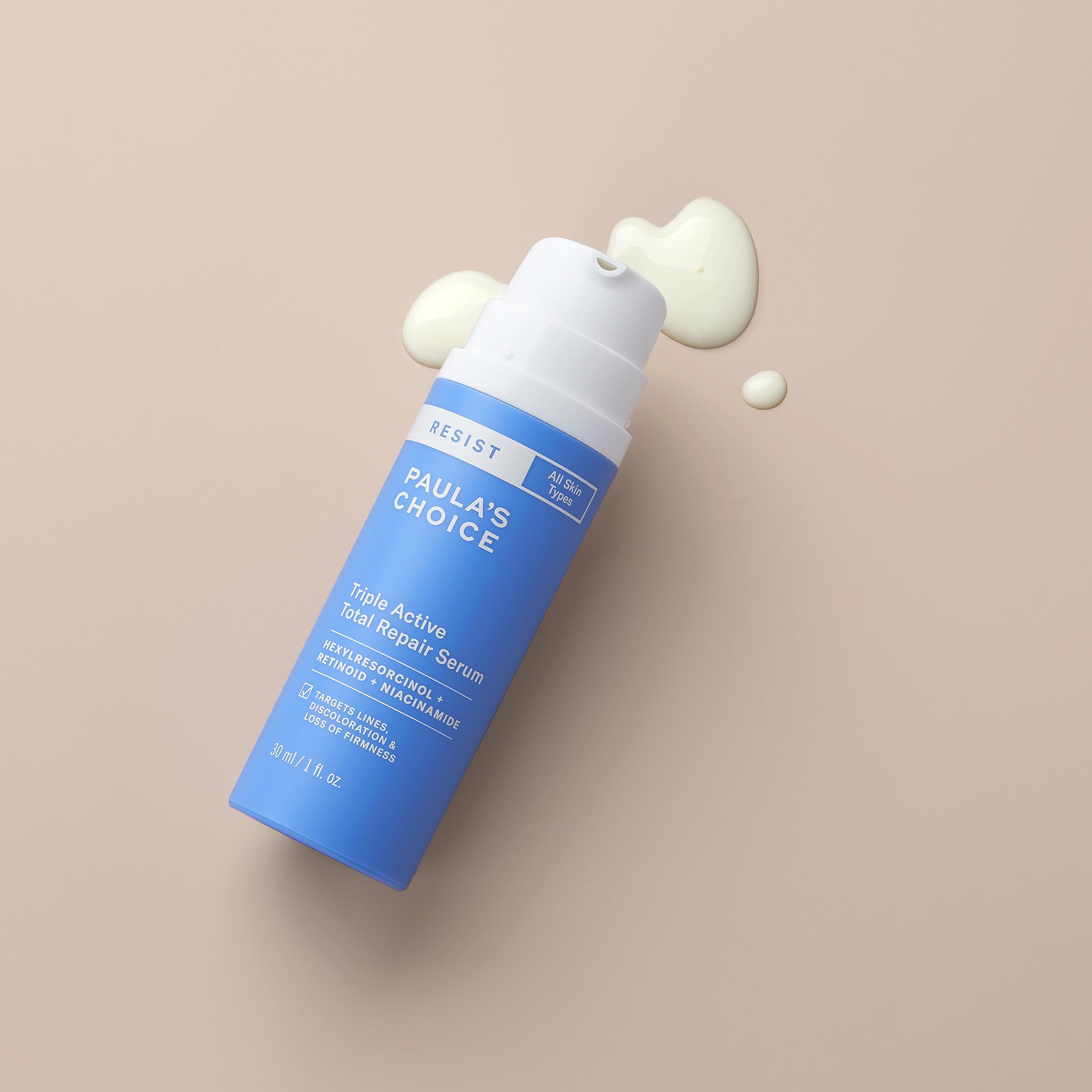 Paula’s Choice RESIST Triple Active Total Repair Serum, 3-in-1 Serum for Wrinkles, Dark Spots & Loss of Firmness with Niacinamide & Retinoid, Fragrance-Free & Paraben-Free, 1 Fl Oz