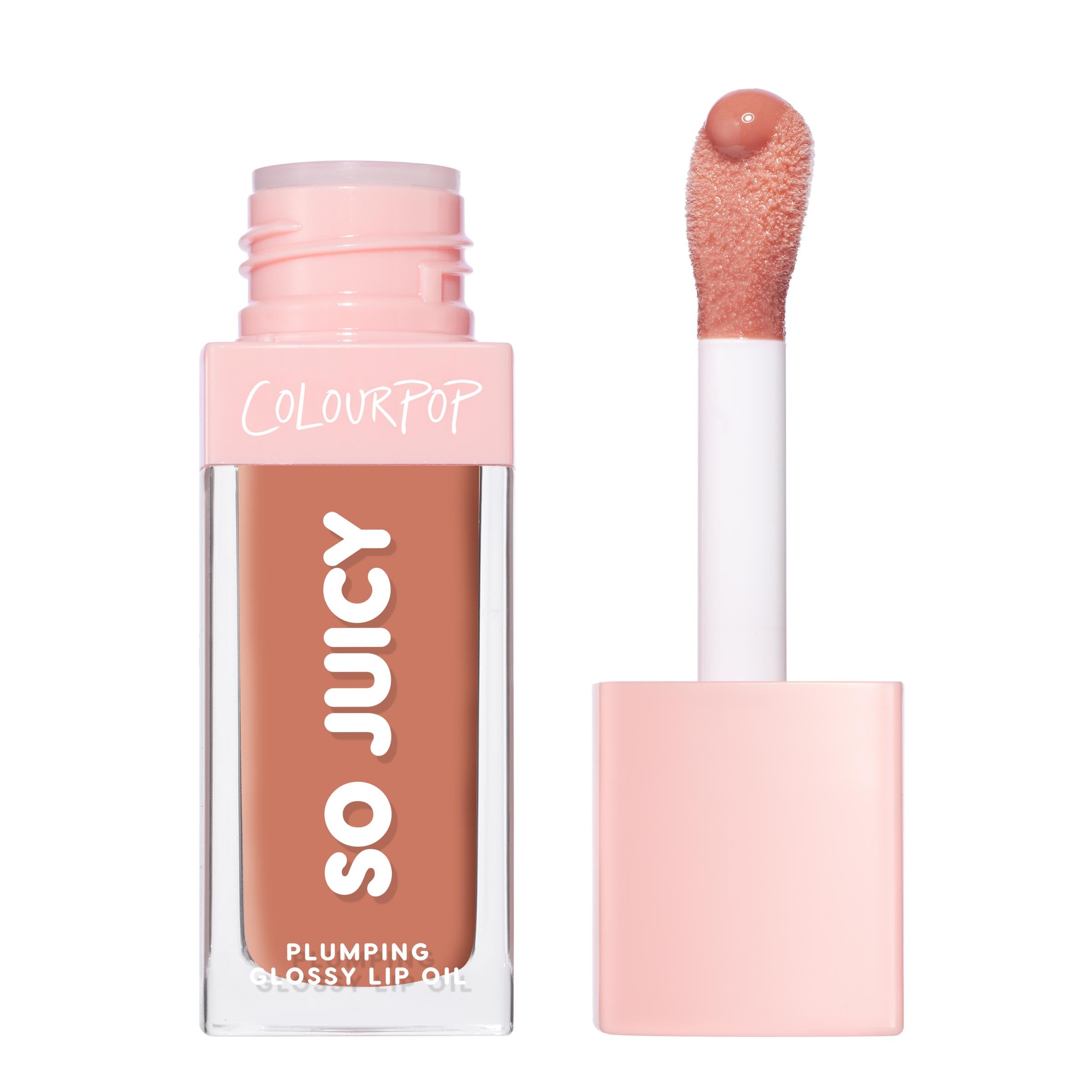 ColourPop So Juicy Plumping Glossy Lip Oil - Hydrating & Plumping Lip Oil with a Sheer Wash of Non-Sticky Color - Infused with Peptides, Ceramides & Ginger - Its a Date (0.29)