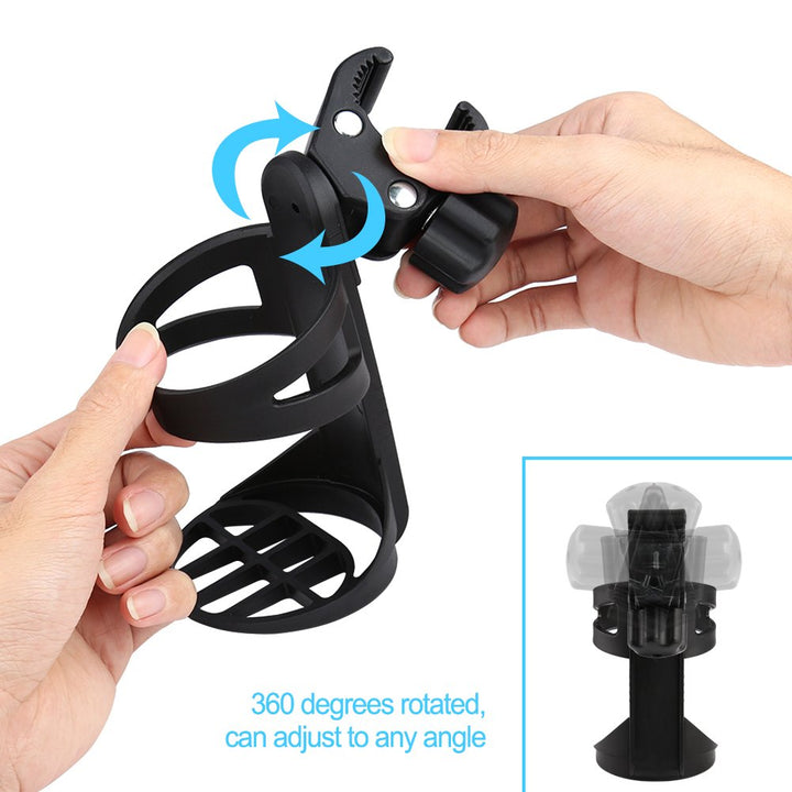 Accmor Stroller Cup Holder, Universal Cup Holder for Uppababy Nuna Doona Strollers, 360° Rotatable Large Caliber Drinks Holder Cup Holder for Stroller, Bike, Wheelchair, Walker, Scooter