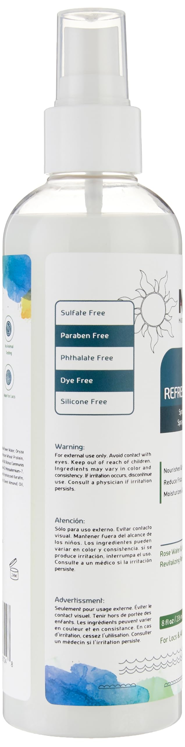 Made For Locs Vegan Rose Water Refresher Spray | Locs Moisturizer | Locs Deodorizer | Amazing Scents (Caribbean Vibez, 8 oz)