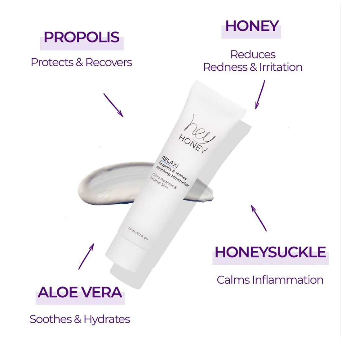 Hey Honey RELAX! Propolis & Honey Soothing Cream, 2.2 oz bottle
