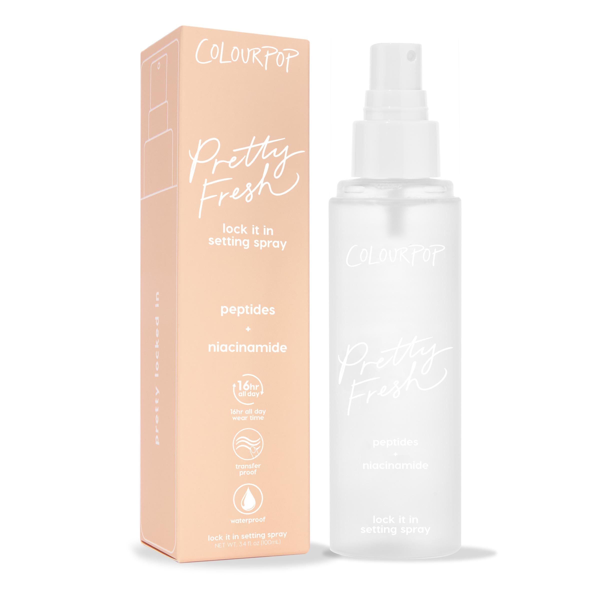 ColourPop Pretty Fresh Hydrating Setting Mist - Vegan Micro-Fine Makeup Finishing Spray with Hyaluronic Acid and Coconut Water for Dewy, Long-Lasting Wear - Lock It In (3.4 Fl Oz)