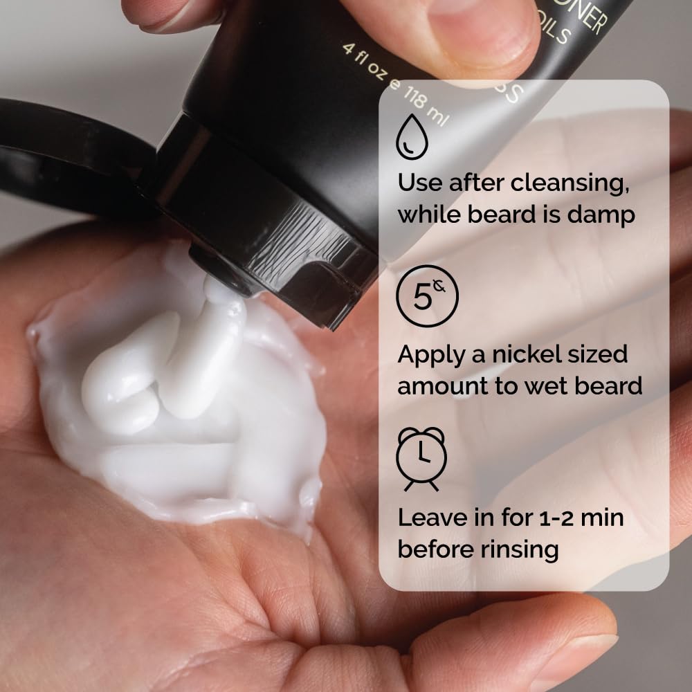 ZEUS Beard Conditioner Wash for Men - 8oz - Sulfate-Free, Rinse-Out Softener (Scent: Vanilla Rum)