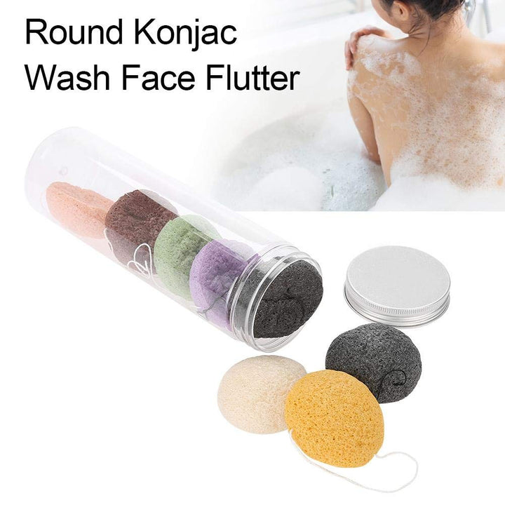Sponge Set, 8pcs Color Round Type Wash Face Flutter Facial Care Body Sponges Gentle Exfoliating, Deep Cleansing, for Sensitive, Oily & Prone Skin