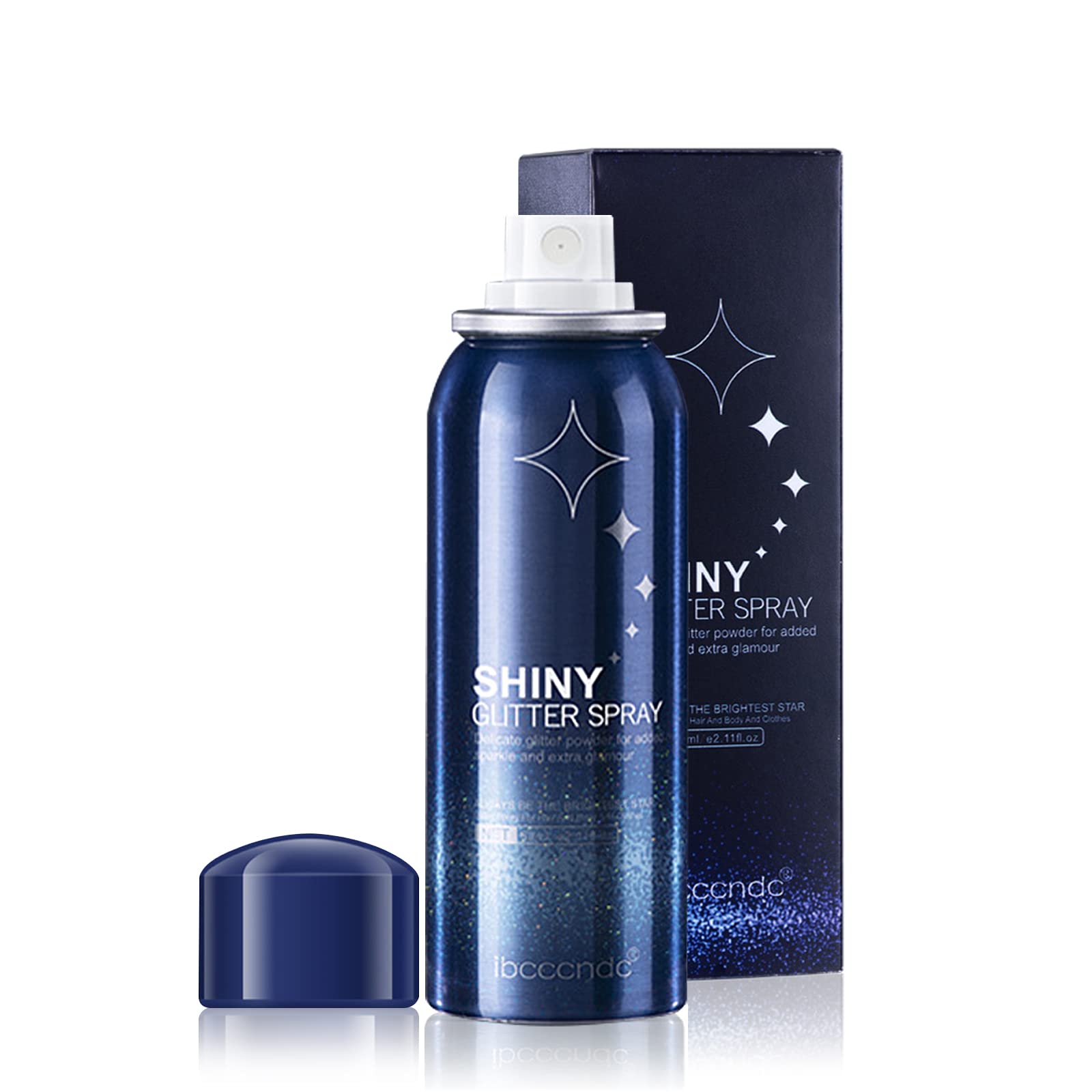 MEICOLY Body Glitter Spray,Silver Glitter Hairspray for Music Festival Rave,2.1Oz Shimmer Waterproof Quick-Drying Sparkle Glitter Spray for Hair and Body,Clothing,Nightclub Shiny Glitter,Prom,Party