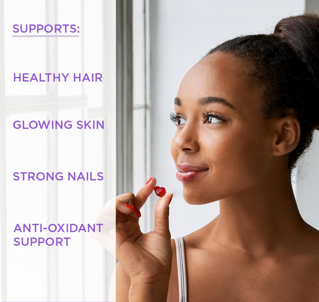 Hey Honey Skincare Vegan Multifunctional Supplement Gummies for Radiant Skin and Wrinkle Support, Hair, and Nails,Gluten Free, Non GMO, Citrus Flavor, 60 Counts