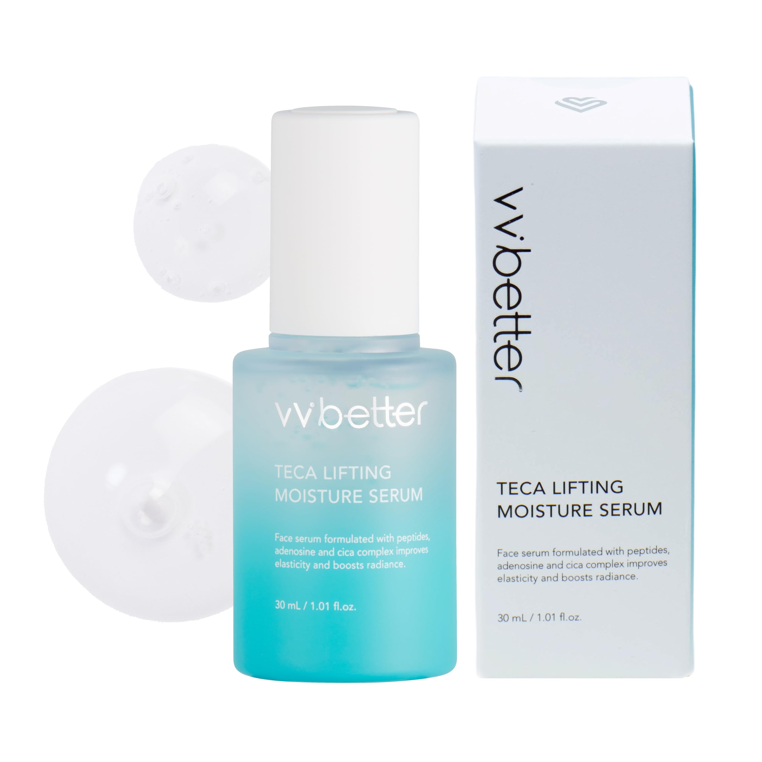 VVBETTER Centella Asiatica Lifting Serum for Face with Peptides, Niacinamide and Hyaluronic Acid, Hydrating & Brightening Korean Skincare, Glow & Plump Effect, for Sensitive Skin 1.01 fl. Oz