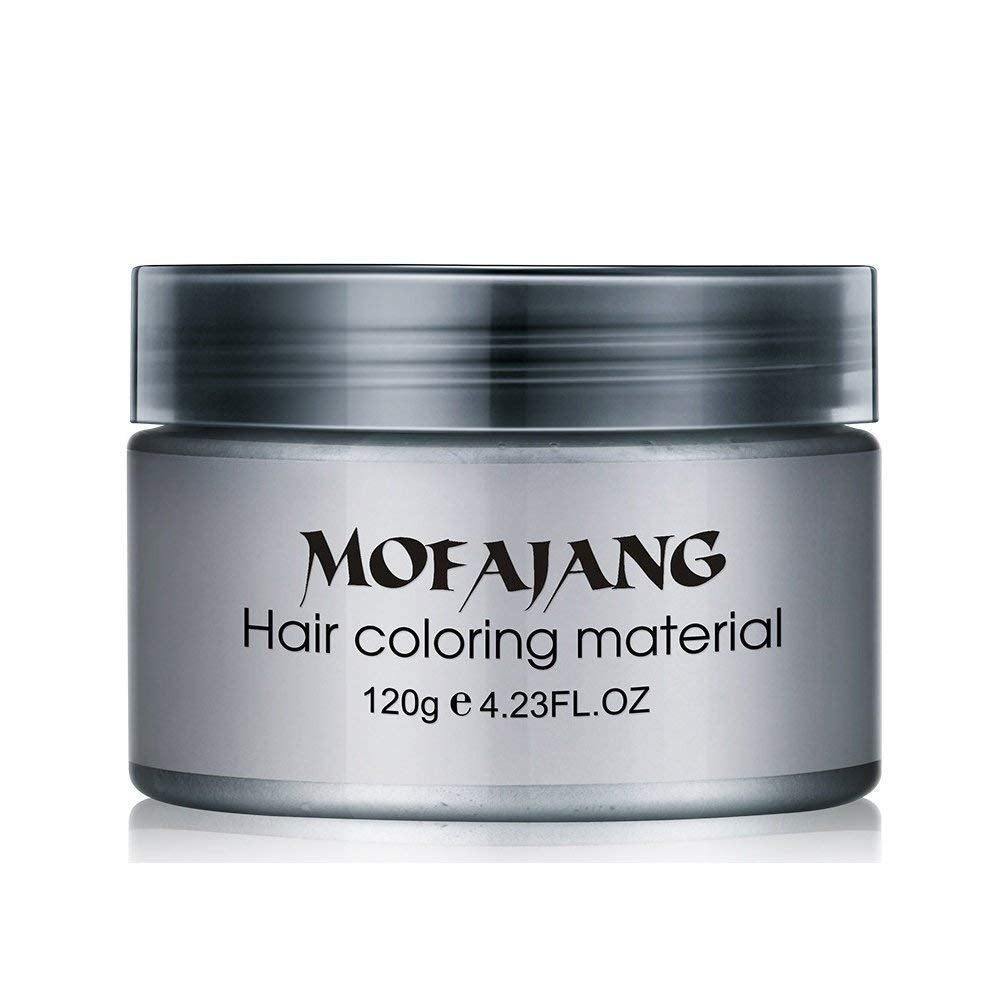 MOFAJANG Unisex Hair Wax Color Dye Styling Cream Mud, Natural Hairstyle Pomade, Washable Temporary,Party Cosplay (Ash Matte Grey)