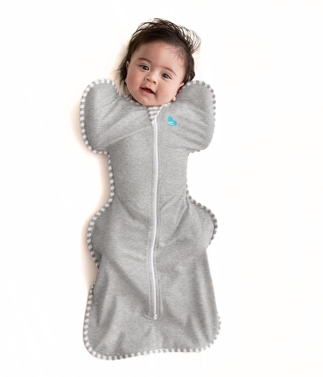 Love to Dream Swaddle UP, Baby Sleep Sack, Self-Soothing Swaddles for Newborns, Improves Sleep, Snug Fit Helps Calm Startle Reflex, New Born Essentials for Baby, 1.0 TOG, 5-8.5 lbs, Gray