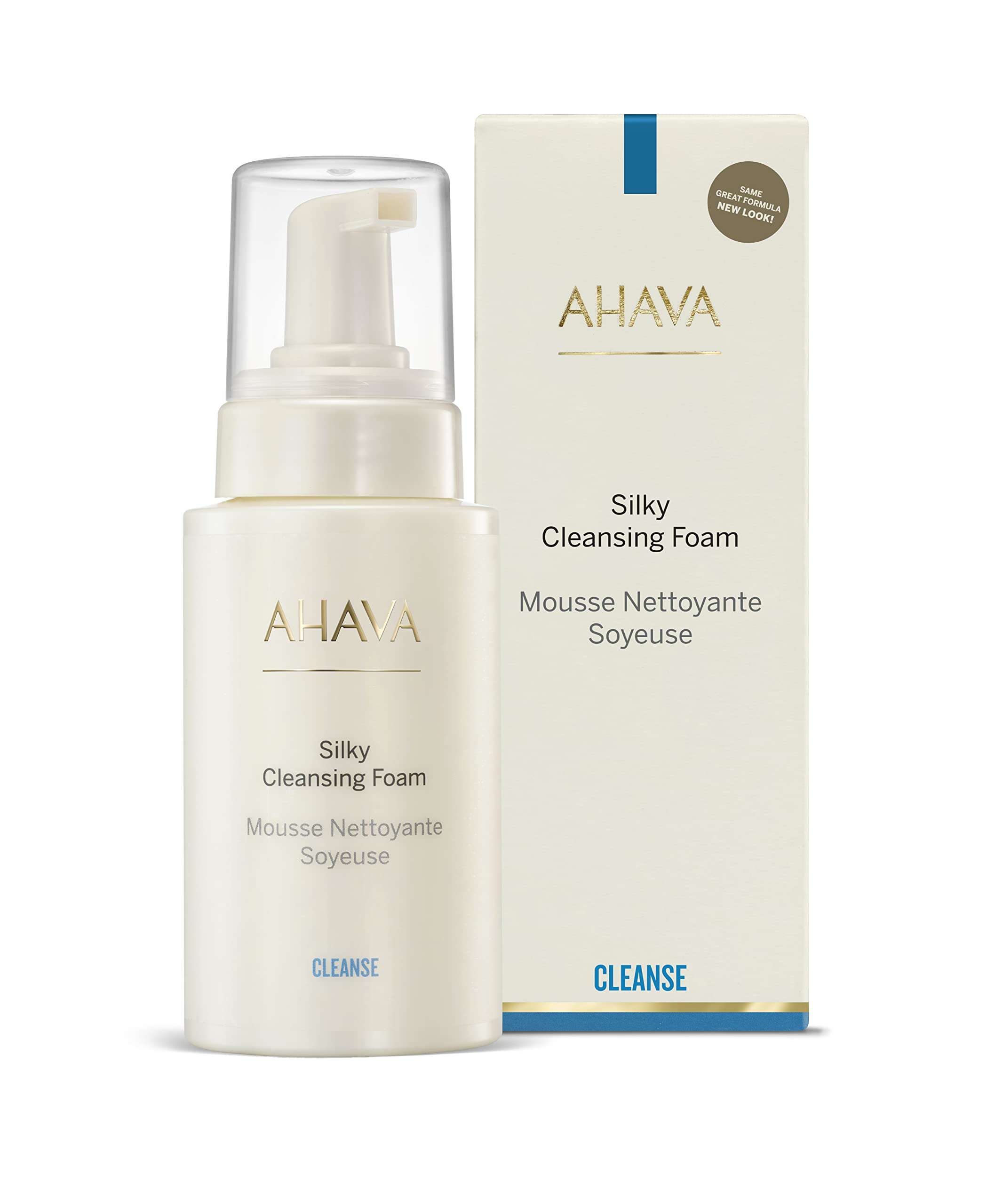 AHAVA Cleanse Silky Cleansing Foam - Airy foam for gentle facial cleansing, effectively removes light makeup & dirt, tightens pores & rebalances pH, with Calendula, Babassu Oil & Osmoter, 6.8 Fl.Oz