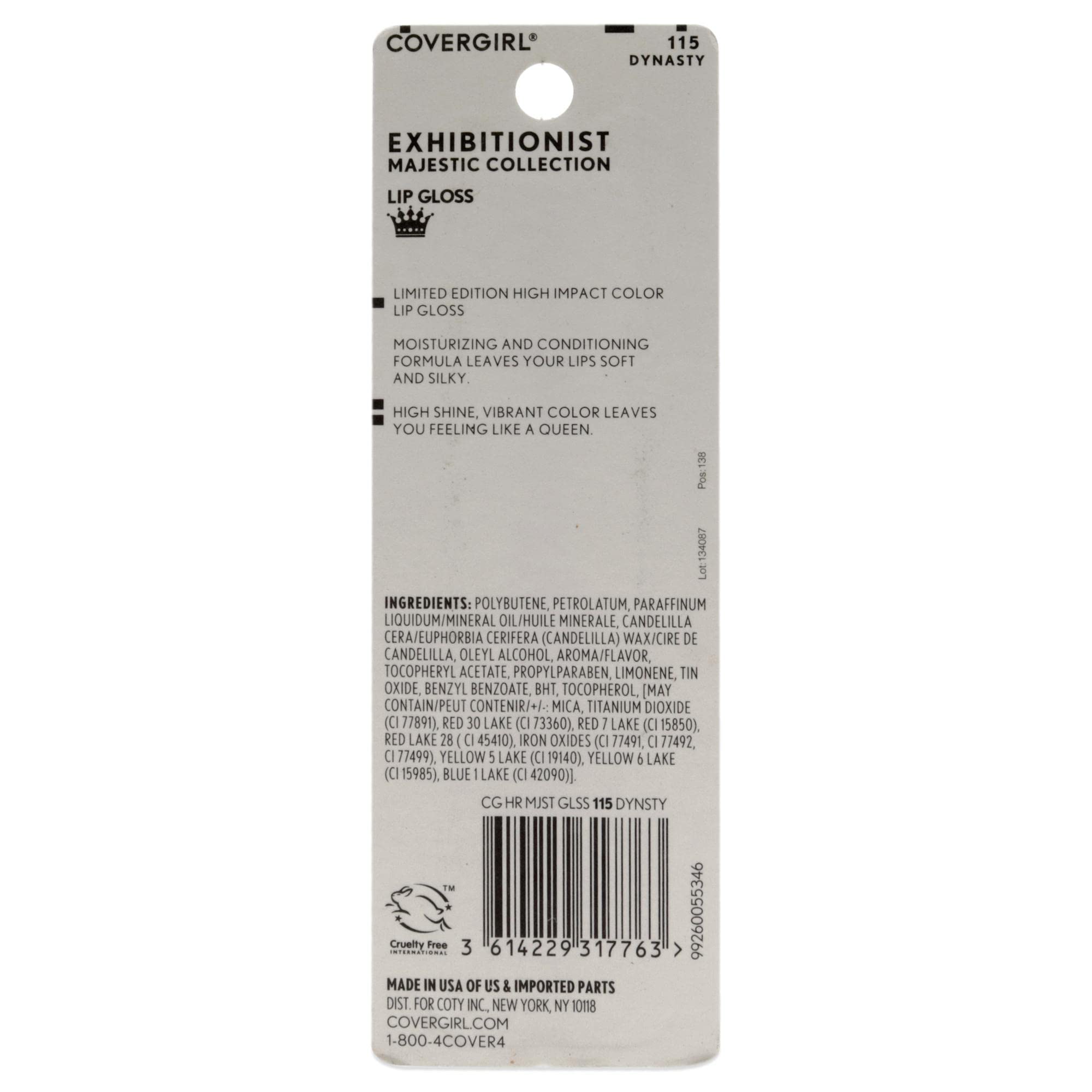 Covergirl (COVEI) Her Majesty Lip Gloss, Dynasty