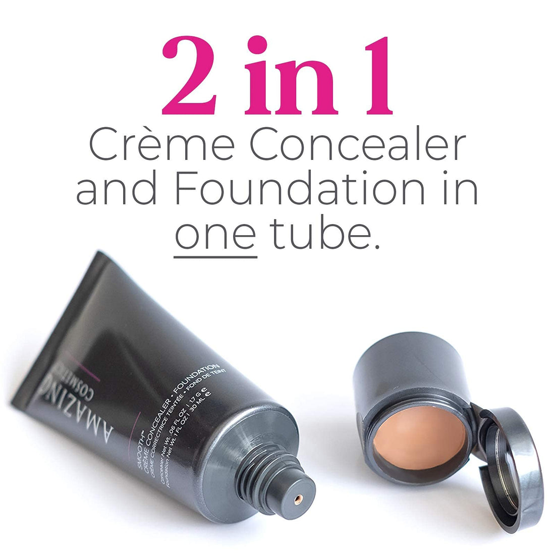 AMAZING COSMETICS Smooth Creme Concealer & Foundation, Medium Beige