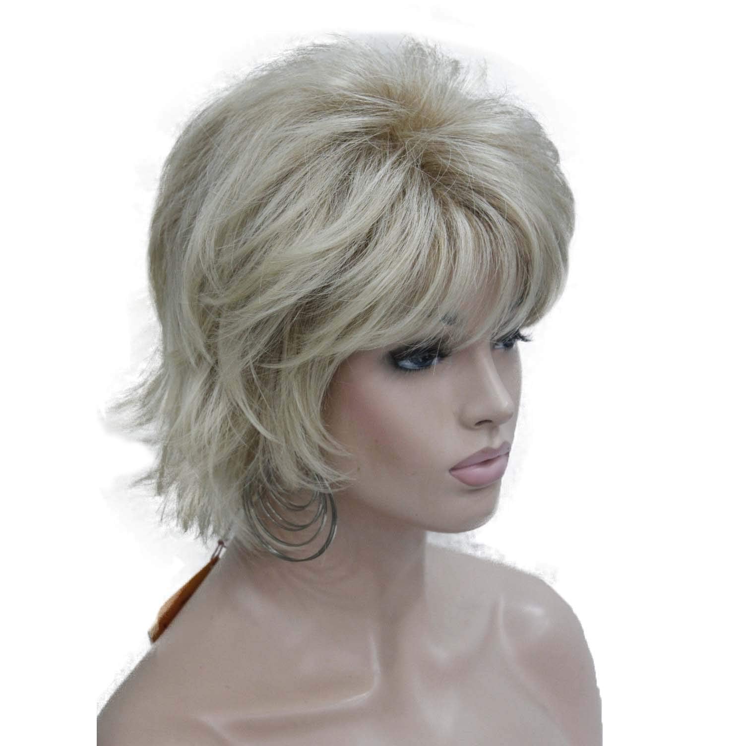 #R27-613 Gold: Wiginway Short Wavy Wig Paula Young Wig for Women Layered Natural Look Synthetic Golden 6 Inch