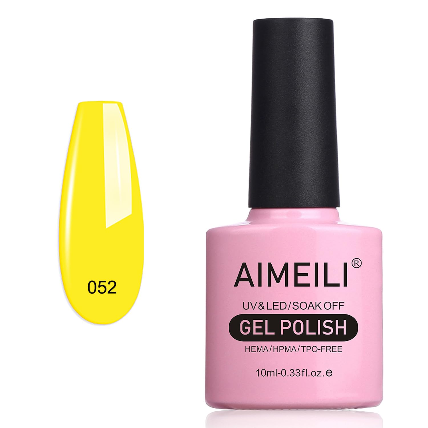 AIMEILI Shellac Soak Off UV LED Gel Nail Polish - Neon Canary Yellow (052) 10ml