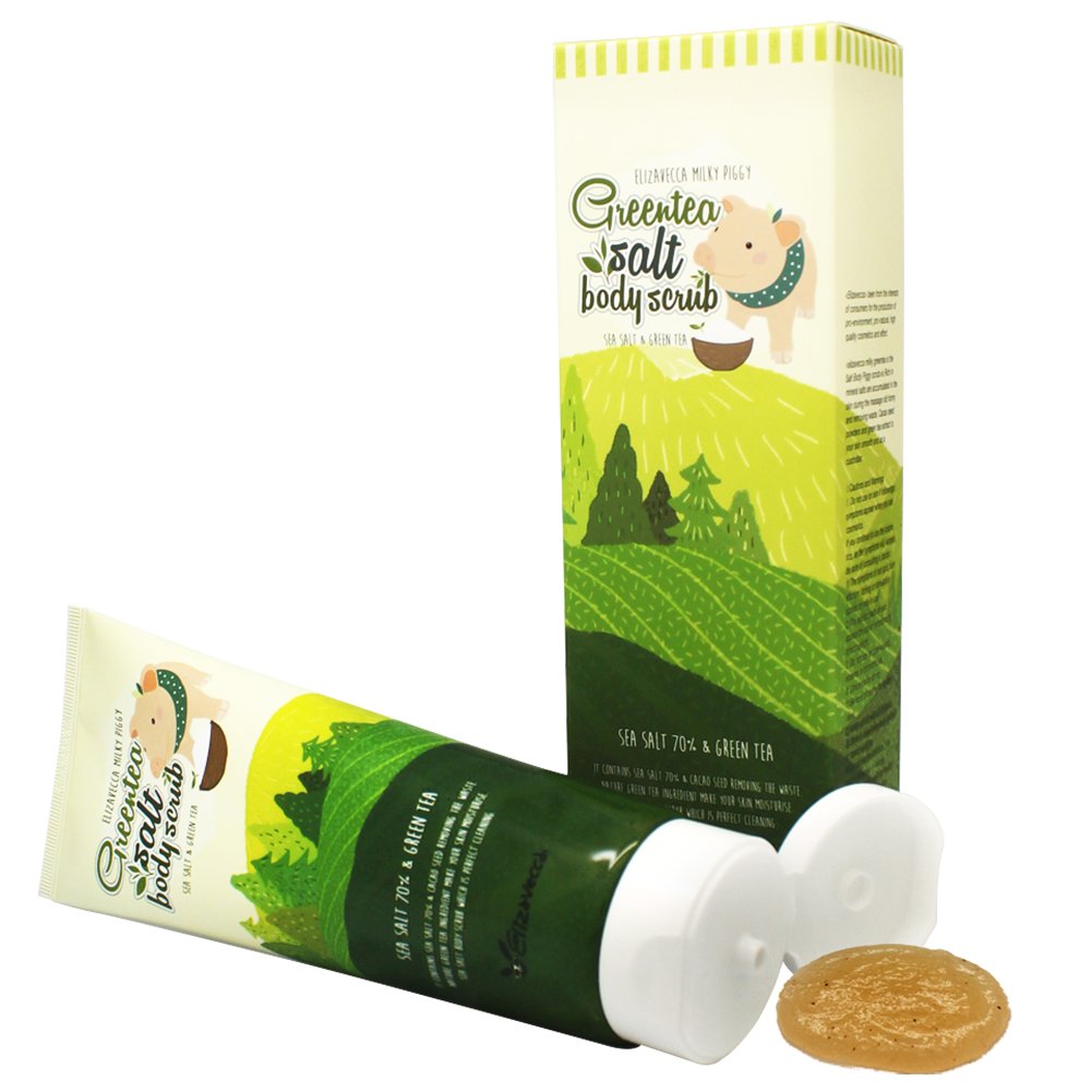 Green tea Salt Body Scrub - Elizavecca Milky Piggy