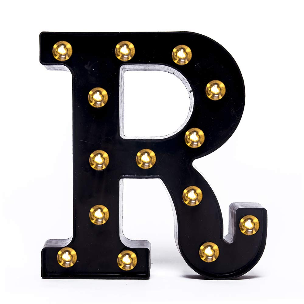 Foaky Black LED Marquee Number Lights Sign Light Up Marquee Number Lights Sign for Night Light Wedding Birthday Party Battery Powered Christmas Lamp Home Bar Decoration
