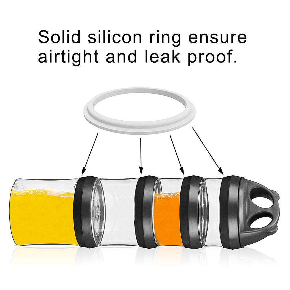 BeneLabel Stackable Food Storage Containers with Twist Lock System - BPA-Free Tritan Containers for Travel, Formula, Protein Powder, Snacks - Leakproof & Dishwasher Safe - 31 oz (Black)