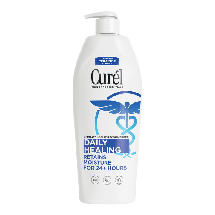 Curel Daily Healing Hand and Body Lotion, Moisturizer Nourishes Dry Skin with Advanced Ceramide Complex, Repairs Moisture Barrier, 13 Fl Ounces