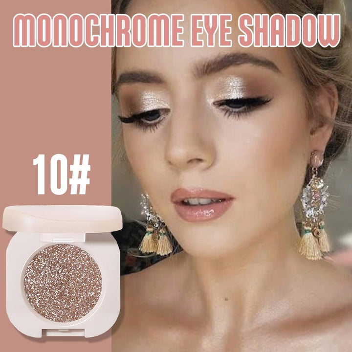 Single Nude Gold Brown Shimmer Eyeshadow,Bright High Pigment Intense Monochrome Eye Shadow,Apply Makeup Easily,Glitter Pressed Powder Single Eyeshadow,24 Hour Eye Makeup Longwear Waterproof,Blendable