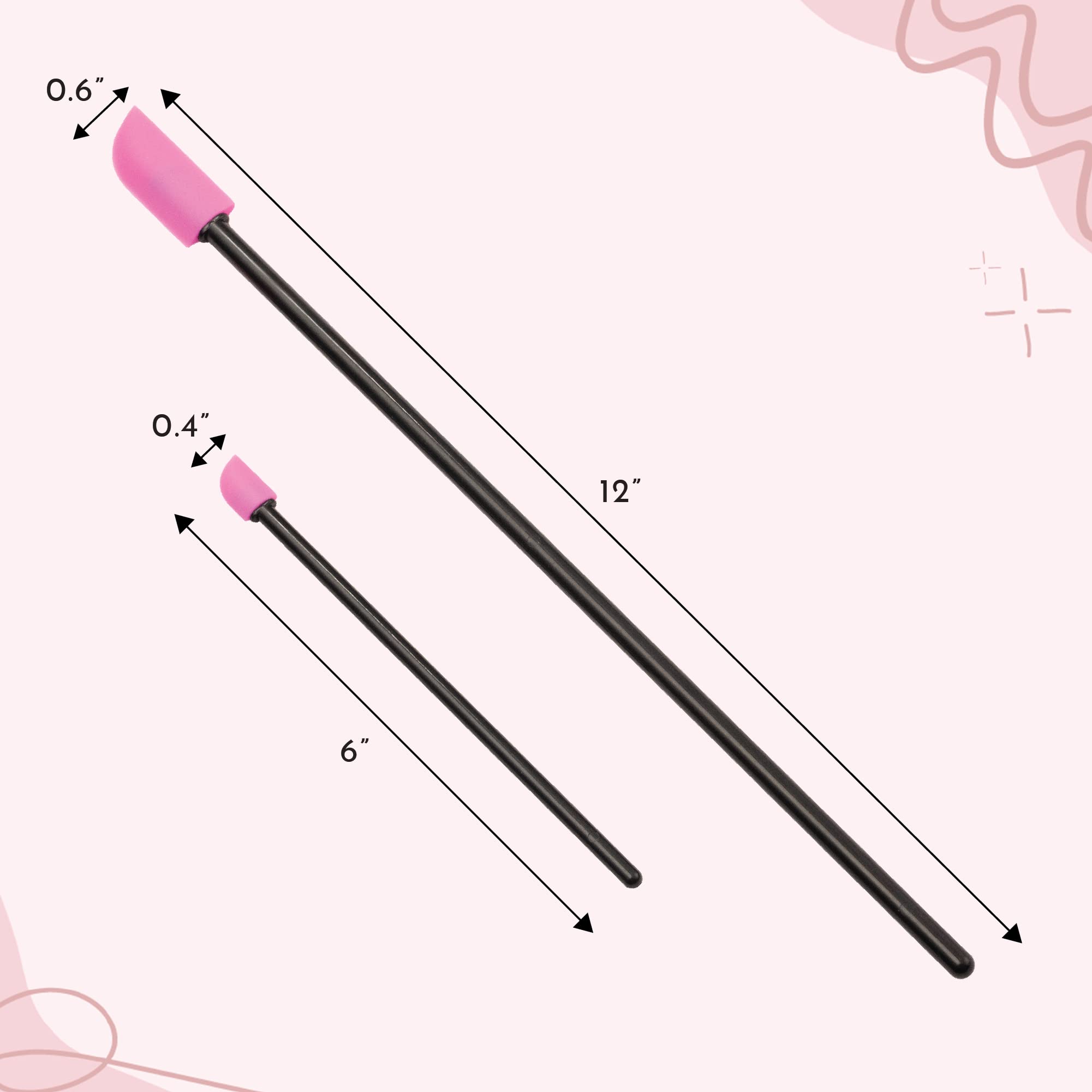 S&T INC. Makeup Spatula, Large and Mini Silicone Spatula Set for Cosmetics, Shampoo, Hair Care, and Skin Care Products, 2 Piece Set, Black/Pink