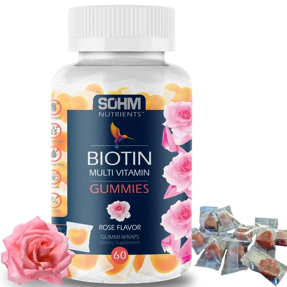 SOHM Biotin Gummies, Biotin Gummies for Healthy Hair,Skin and Nails -Multivitamin Gummies for Adults,Suppliments for Men,Women