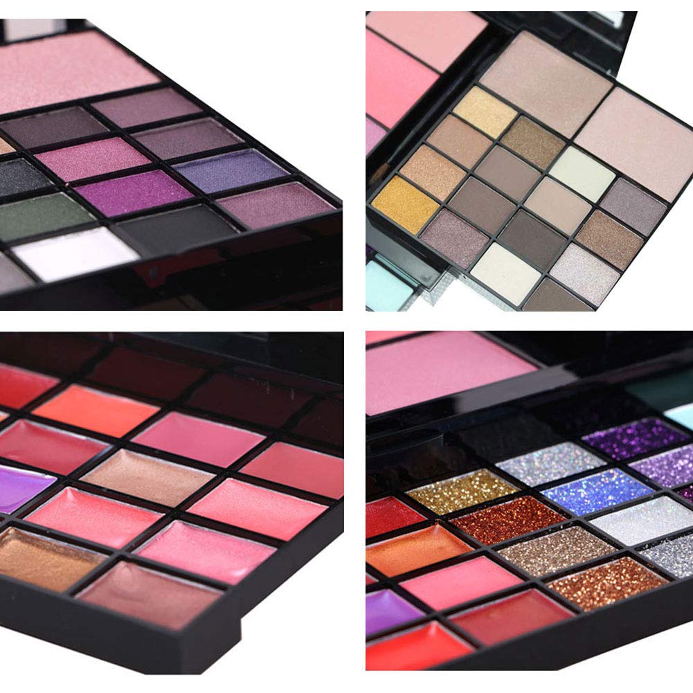 74 Colors Makeup Kit All In One Makeup Gift Set including 36 Eyeshadow Makeup,16 Lip Gloss,12 Glitter Cream, 4 Concealer, 3 Blusher,1 Bronzer, 2 Highlight and Contour - Makeup Kits for Women Full Kit