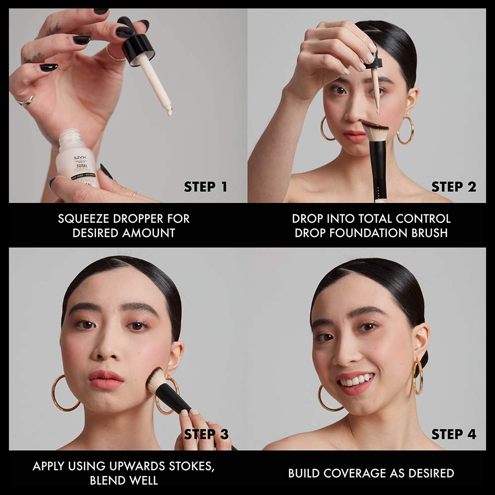 NYX PROFESSIONAL MAKEUP Total Control Pro Drop Foundation, Skin-True Buildable Coverage - Caramel