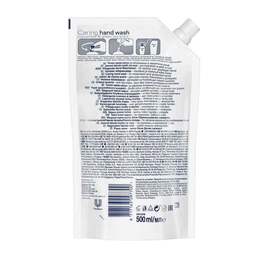 Dove Go Fresh Fresh Touch Cucumber and Green Tea Liquid Hand Wash Refill 500 ml DOVE46