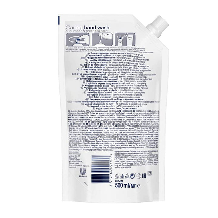 Dove Go Fresh Fresh Touch Cucumber and Green Tea Liquid Hand Wash Refill 500 ml DOVE46