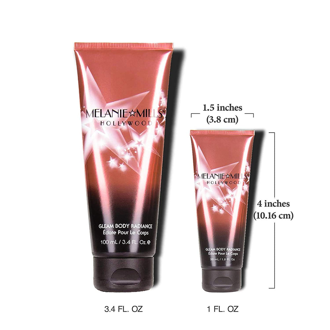 Melanie Mills Hollywood Gleam Body Radiance All In One Makeup, Moisturizer & Glow For Face & Body - Bronze Gold, 3.4 fl.oz.