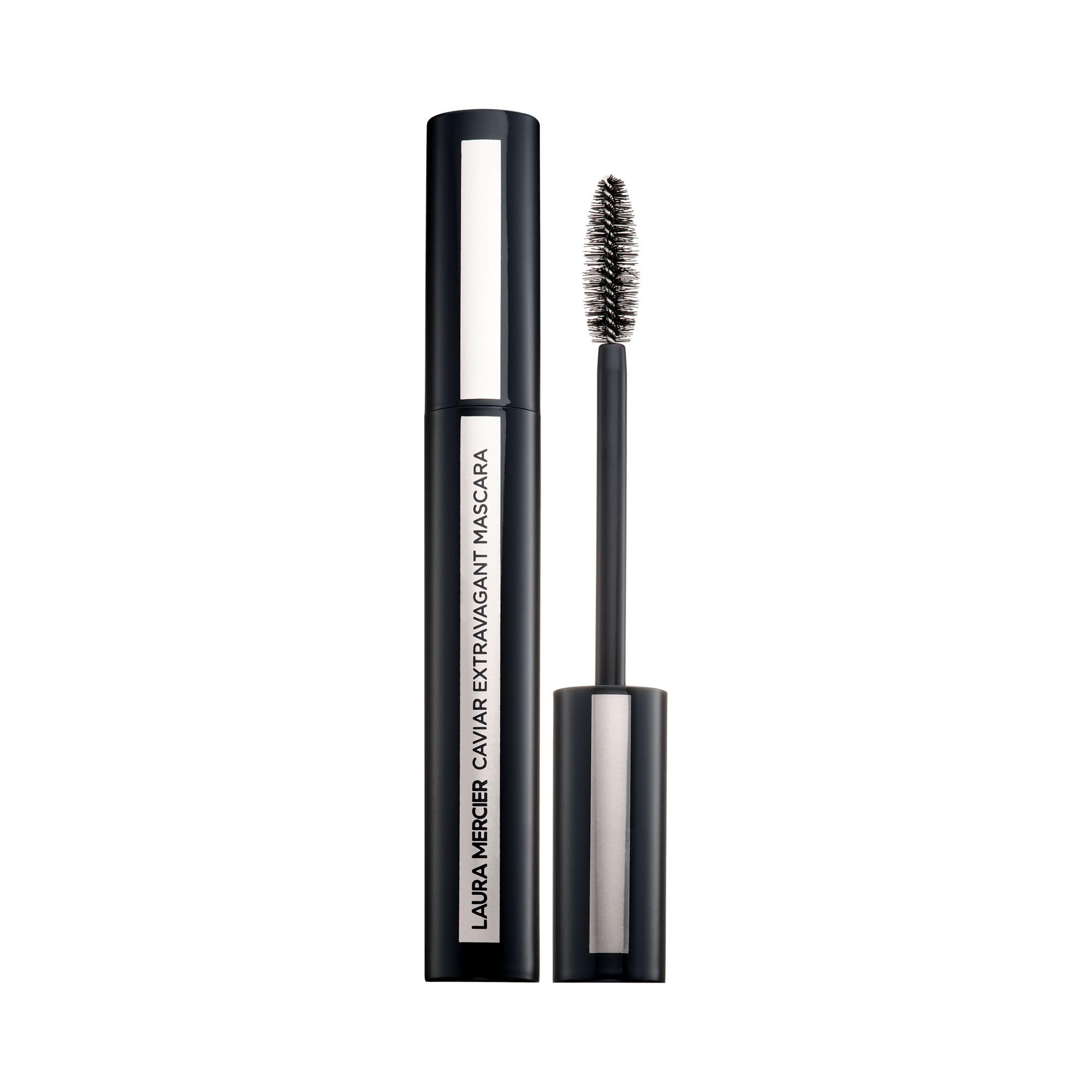 Laura Mercier Caviar Extravagant Mascara Volume and Length, 3X Curl and Lift, 24HR Buildable Wear, Promotes Stronger, Healthier Lashes, Intense Black, Smudge- & Transfer-Proof