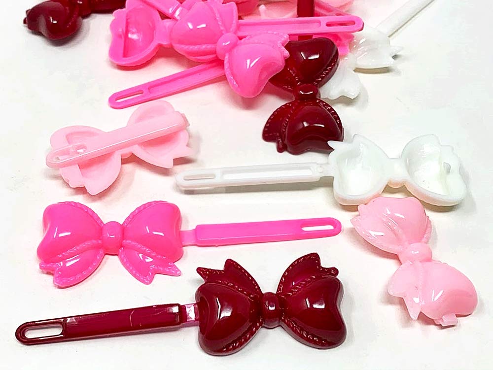 Tara Girls Self Hinge Bow Hair Barrettes - Pinks - 18 Pcs.