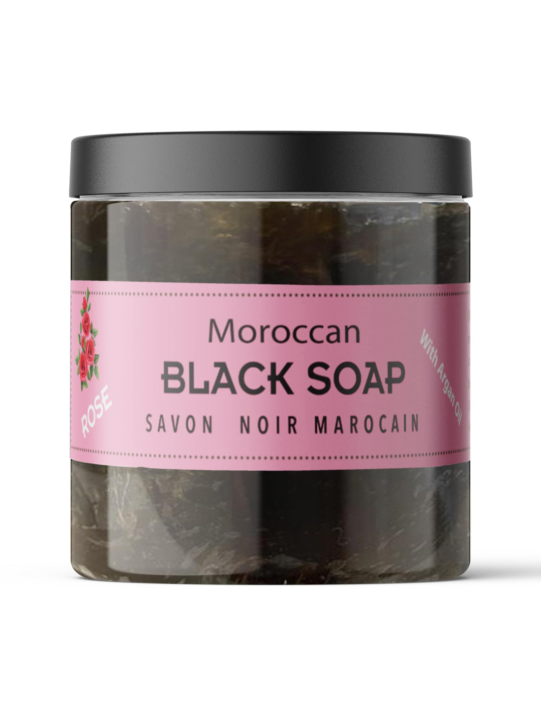 Moroccan Black Soap - Rose -16 oz value size