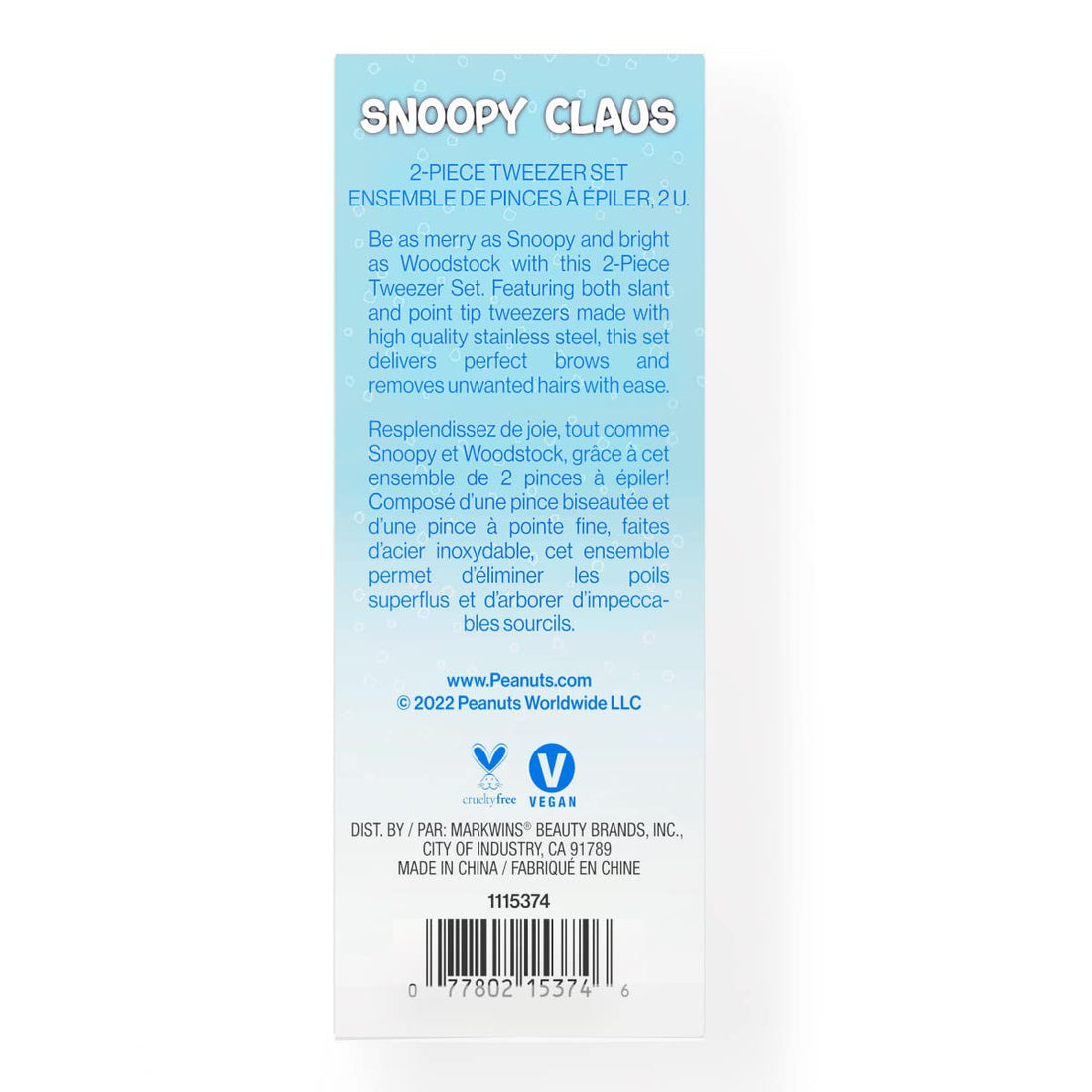 wet n wild Peanut Collection Snoopy Claus 2-Piece Tweezer Set