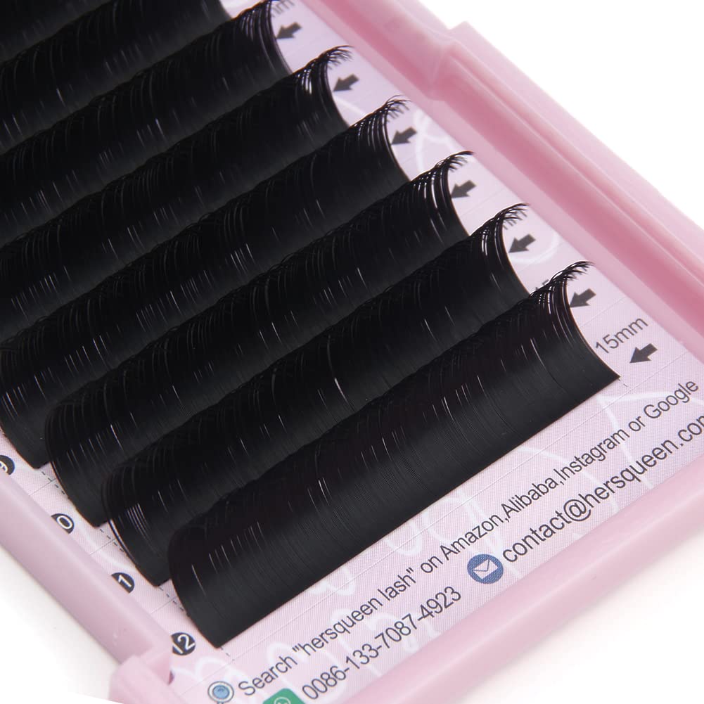 HERSQUEEN 0.20-C, 14Mm Length: 0.20 Ellipse Eyelash Extensions Flat Lashes As Soft As 0.05 Lashes Cashmere Faux Mink Individual Eyelash Extensions Ellipse Lash C Curl D Curl Faux Mink Volu