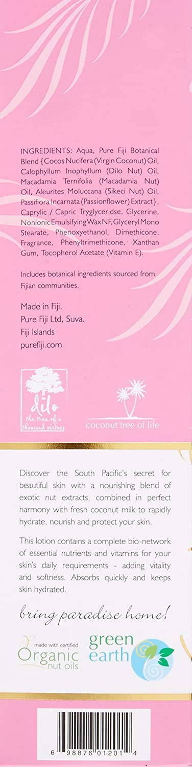 Pure Fiji Hydrating Body Lotion - Moisturizing Organic Body Lotion, Frangipani, 12 oz
