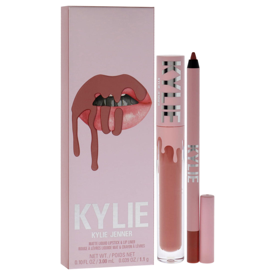 Kylie Cosmetics Matte Lip Kit - 802 Candy for Women - 2 Pc 0.10 oz Matte Liquid Lipstick, 0.03 oz Lip Liner