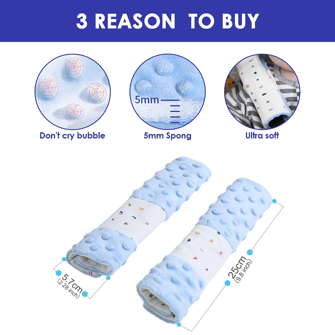 4 Pack Car Seat Belt Straps Cover for Baby Kids, Baby Carrier Straps Covers Stroller Strap Pads Baby Car Seat Belt Neck Covers for Baby(9.8'’X2.2''inch)