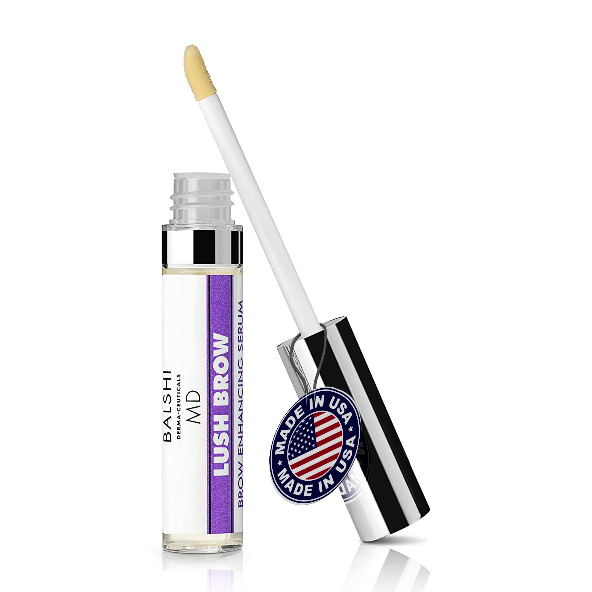 LUSH BROW Eyebrow & Eyelash Growth Serum - Dermatologist Developed Brow & Lash Growth Enhancer To Grow Full, Sexy Eyelashes & Eyebrows .16 oz/5mL