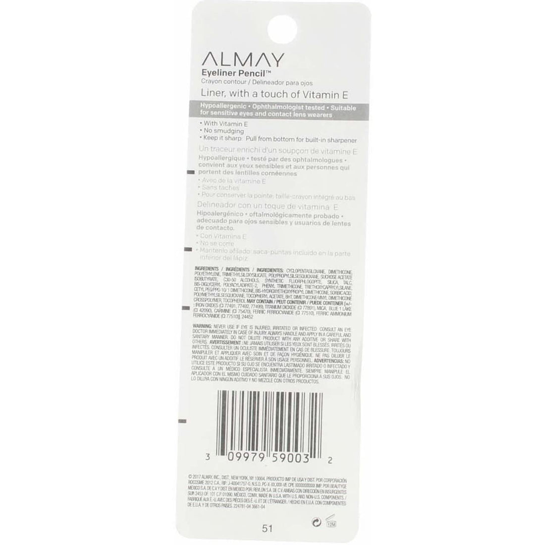 Almay intense i-color Eyeliner, Bring Out the Hazel, Black Pearl 003, 0.009-Ounce Packages (Pack of 2)