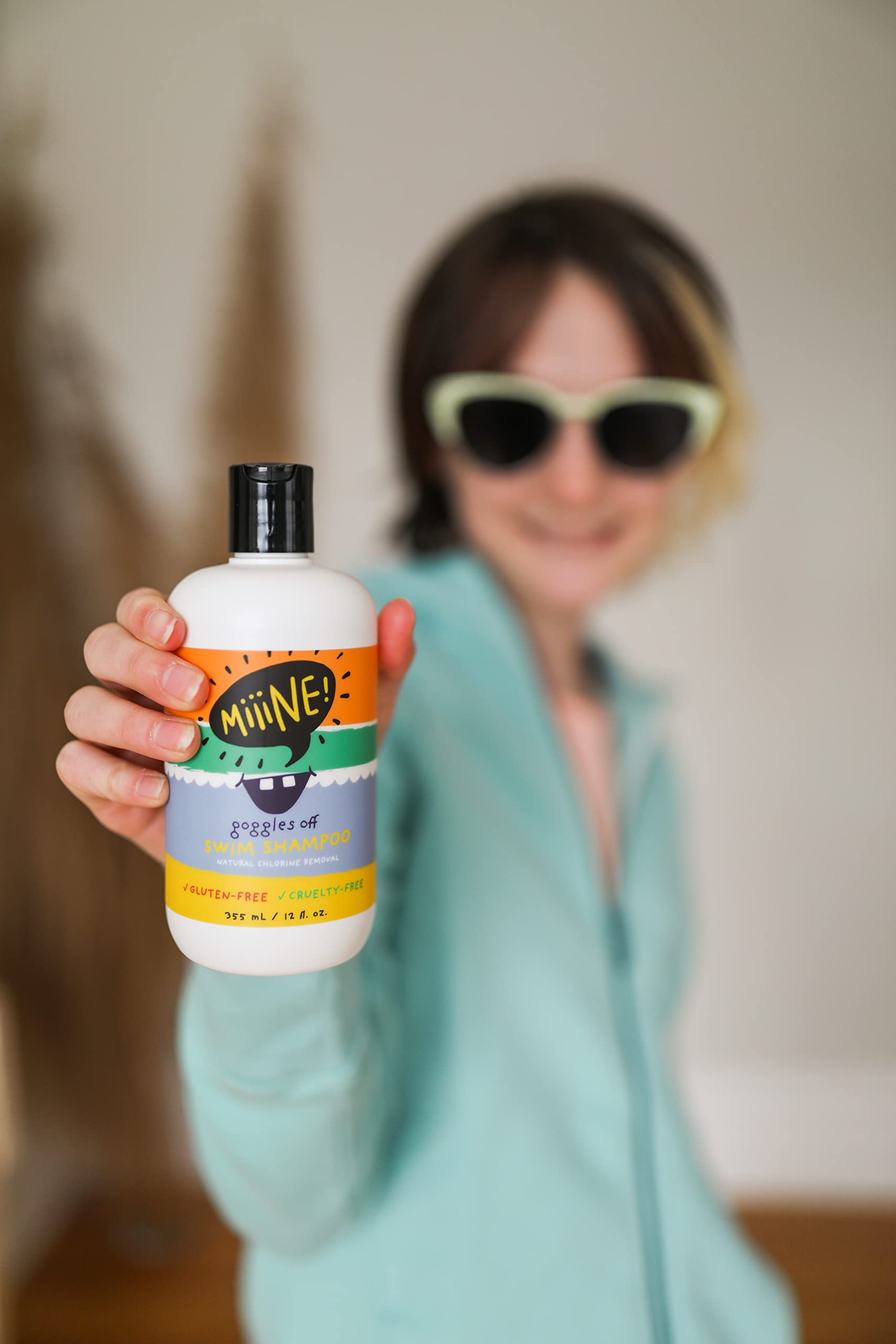 MiiiNE! Goggles Off Swim Shampoo for Kids 12oz | Tear Free Kids Shampoo - Use Chlorine shampoo for the Pool, Hard Water, or Beach | Cruelty Free Swimmers Shampoo Made in USA | By Stylists For Kids