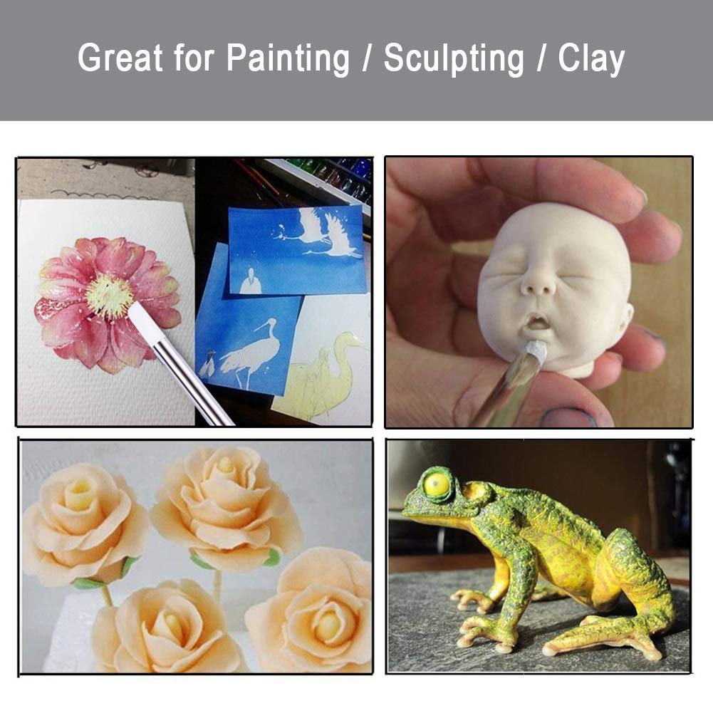 Bysiter 10pcs Nail Art Gel Carving Pen Acrylic Dotting Tool Nail Silicone Brushes set Pottery Clay Sculpting Tools