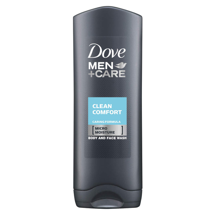 Dove Men Care Body & Face Wash, Clean Comfort - 13.5 Fl Oz / 400 mL X 6 Pack Case, Made in Germany