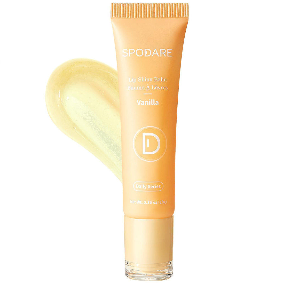 SPODARE Lip Shiny Balm Vanilla: Lip glosses infused with Tahitian Vanilla, Monoi Flower, Sunflower Oil & Wolfberry Extract, Softening, Gloss Finish - Light Weight with Shea Butter