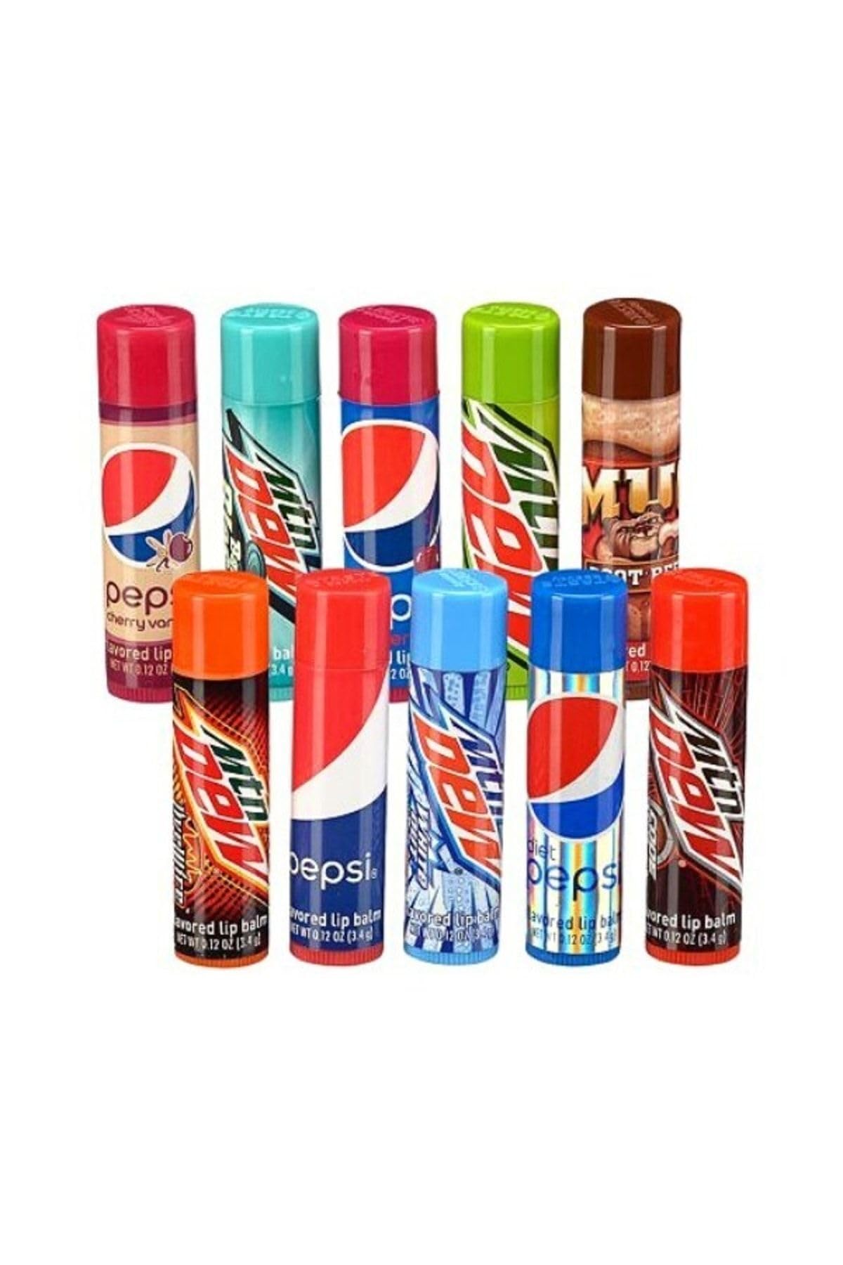 Taste Beauty Pepsi 10 Flavored Lip Balms (Pack of 1)
