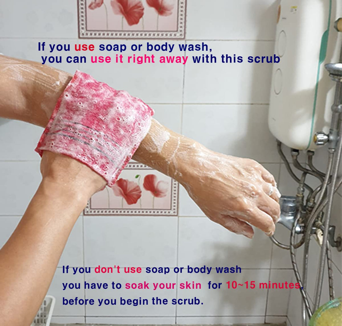 Korean Exfoliating Bath Washcloth Italy Towel Exfoliating Scrub Bath Mitten (Italy towel set)